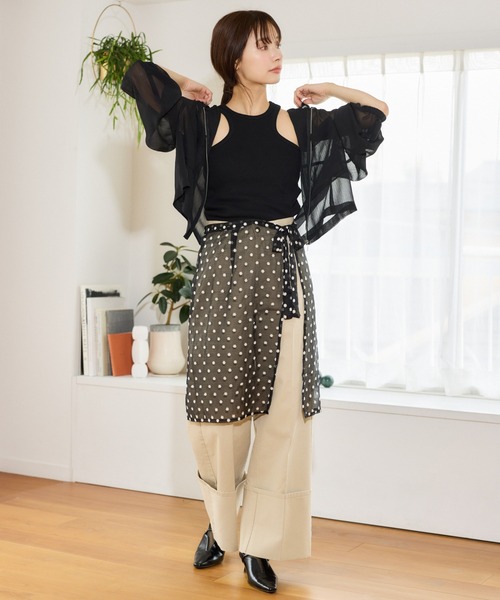 mysty woman（ミスティウーマン）の「ターンアップチノワイドパンツ　666543（その他パンツ・レディース・ベージュ・SMALL/MEDIUM）」の19枚目の写真