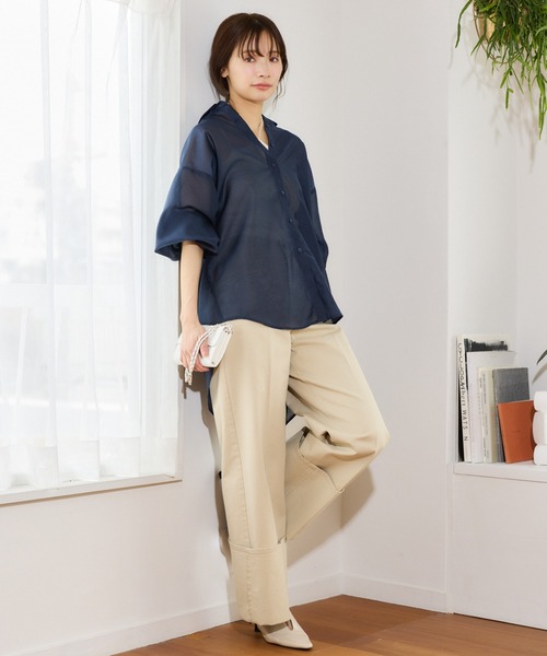 mysty woman（ミスティウーマン）の「ターンアップチノワイドパンツ　666543（その他パンツ・レディース・ベージュ・SMALL/MEDIUM）」の22枚目の写真