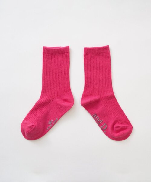 and D. petit main(アンドディープティマイン)の「【365D】ディリーカラーソックス(ソックス/靴下・キッズ・チェリーピンク/ブラック/ライトオレンジ系/ピンク/ホワイト/ラベンダー/イエロー/黄緑系・21-23cm/18-20cm/15-17cm)」の1枚目の写真