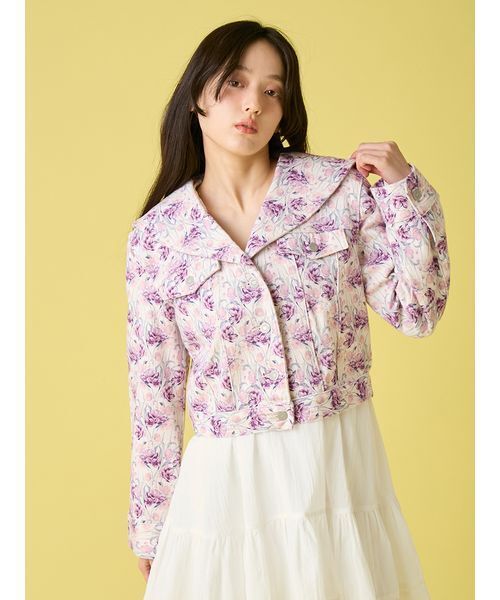 LILY BROWN（リリーブラウン）の「セーラーデニムジャケット（デニムジャケット・レディース・ライトブルー/その他/インディゴブルー・F）」の3枚目の写真