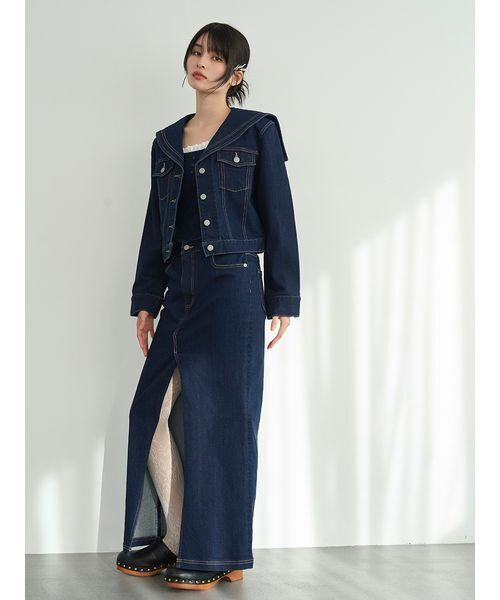 LILY BROWN（リリーブラウン）の「セーラーデニムジャケット（デニムジャケット・レディース・ライトブルー/その他/インディゴブルー・F）」の14枚目の写真
