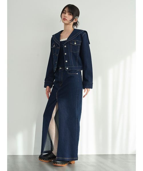 LILY BROWN（リリーブラウン）の「セーラーデニムジャケット（デニムジャケット・レディース・ライトブルー/その他/インディゴブルー・F）」の15枚目の写真