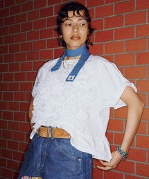 yuumiARIA（ユウミアリア）の「EMBROIDERY FRILL T-SHIRTS（Tシャツ/カットソー）」
