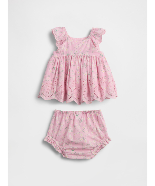 GAP（ギャップ）の「アイレット コーデセット (ベビー)（セットアップ・キッズ・ピンク/ブルー・90cm/80ｃｍ/70cm/60cm）」の3枚目の写真