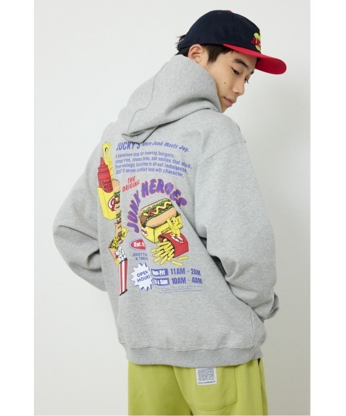 RODEO CROWNS WIDE BOWL(ロデオクラウンズワイドボウル)の「JUNK HEROES パーカー(パーカー・メンズ・杢グレー/スモークピンク/ブラック・LARGE/MEDIUM)」の18枚目の写真