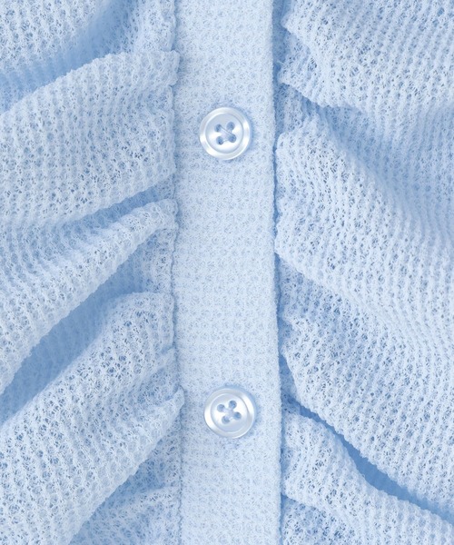 LOWRYS FARM（ローリーズファーム）の「シャーリングカーディガン  638374（カーディガン/ボレロ・レディース・ブラック/アイボリー/ブルー・FREE）」の6枚目の写真