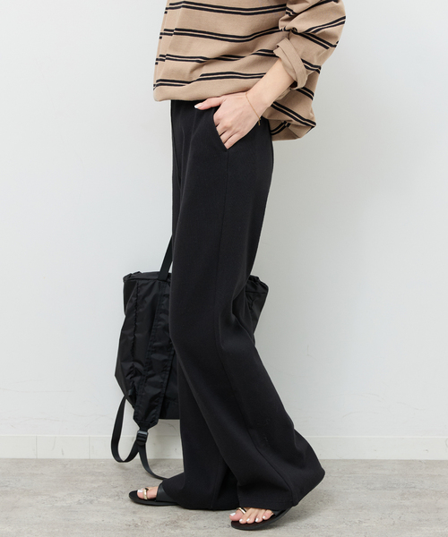 JOURNAL STANDARD relume（ジャーナルスタンダード　レリューム）の「リブジャージーフレアパンツ（その他パンツ・レディース・ライトグレー/アイボリー/ブラック・FREE）」の9枚目の写真