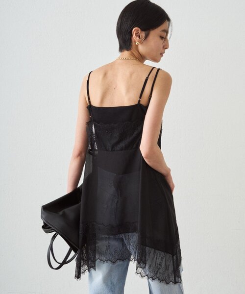レースシフォンキャミ　　ラウンジドレス レースシフォンキャミ（キャミソール）｜LOUNGEDRESS（ラウンジドレス