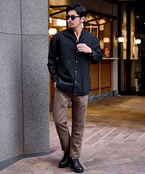 CavariA（キャバリア）の「『CavariA/キャバリア』パナマバンドカラースキッパー長袖シャツ（シャツ/ブラウス・メンズ・ミント/ネイビー/ピンク/ホワイト系/ブラック/ブルー/ネイビー系/ホワイト・XL/L/M）」の15枚目の写真