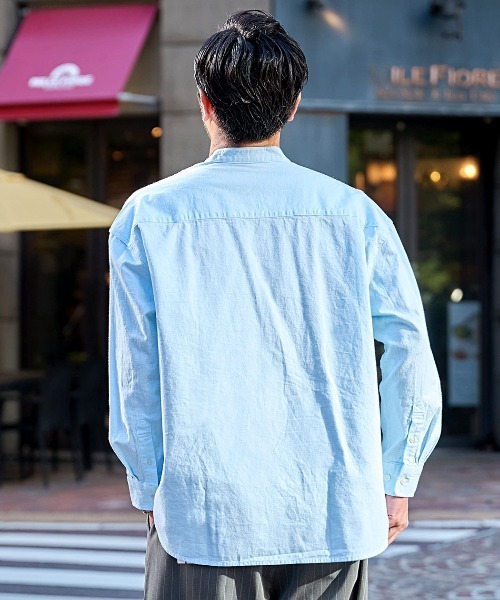 CavariA（キャバリア）の「『CavariA/キャバリア』パナマバンドカラースキッパー長袖シャツ（シャツ/ブラウス・メンズ・ミント/ネイビー/ピンク/ホワイト系/ブラック/ブルー/ネイビー系/ホワイト・XL/L/M）」の19枚目の写真