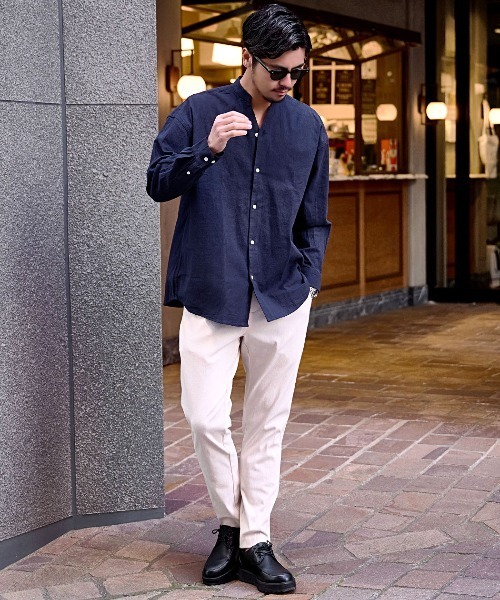 CavariA（キャバリア）の「『CavariA/キャバリア』パナマバンドカラースキッパー長袖シャツ（シャツ/ブラウス・メンズ・ミント/ネイビー/ピンク/ホワイト系/ブラック/ブルー/ネイビー系/ホワイト・XL/L/M）」の20枚目の写真