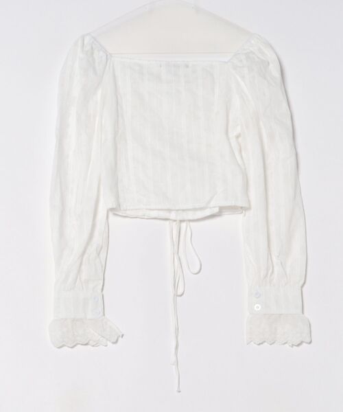 almo(アルモ)の「【Bls】 【ZL】【Bling Leads】オフショルダー レース編み上げトップス(BL)(Tシャツ/カットソー・レディース・ホワイト・FREE)」の5枚目の写真