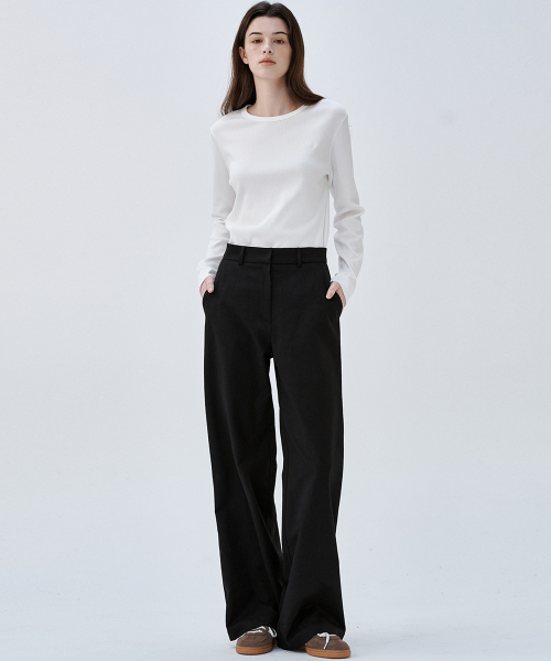 MALOUPE(マロップ)の「2171 ストレッチ軽量ワイドパンツ(ブラック)(スラックス・レディース・その他・26/28/30)」の6枚目の写真