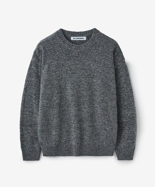 BLOND9(ブロンドナイン)の「ミックスドヤーンラウンドニット_グレー(ニット/セーター・メンズ・グレー・LARGE/MEDIUM)」の5枚目の写真
