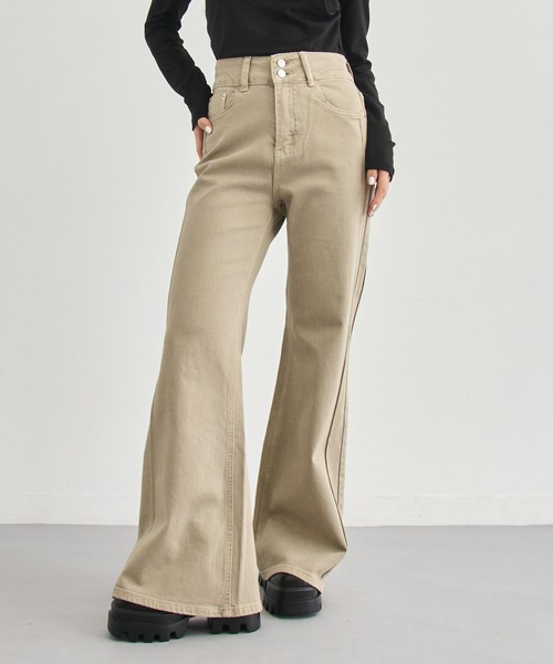 ANAP(アナップ)の「細見えサイドラインフレアデニムパンツ(デニムパンツ・レディース・ブラック/ベージュ/ブルー・M/S)」の11枚目の写真