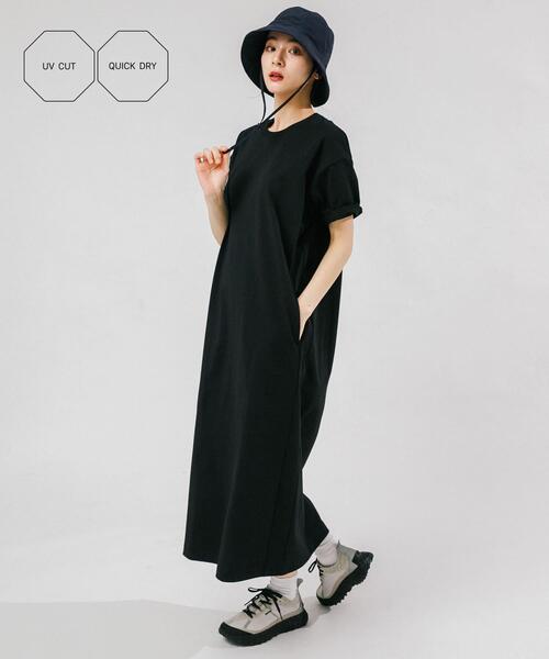 EKAL(エカル)の「『UVカット/吸水速乾』DRY OUT ONE-PIECE(ワンピース・レディース・ブラック/チャコールグレー・ONE)」の2枚目の写真