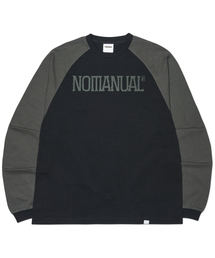 DUO TONE RAGLAN LONG SLEEVE TEE - BLACK