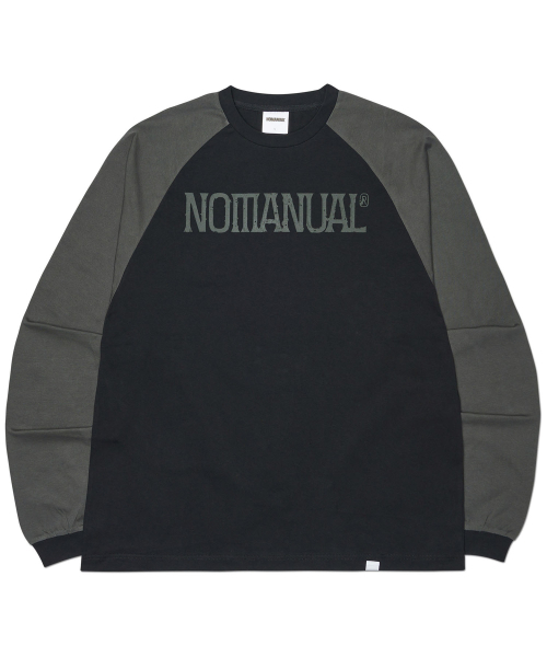NOMANUAL(NOMANUAL)の「DUO TONE RAGLAN LONG SLEEVE TEE - BLACK(Tシャツ/カットソー・レディース・その他・MEDIUM/LARGE/X-LARGE)」の1枚目の写真