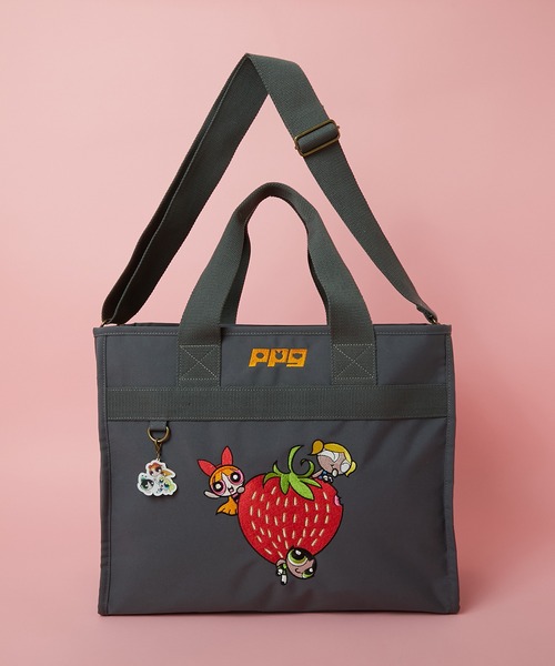 PR01.（ピーアールワン）の「【The Powerpuff Girls / パワーパフ ガールズ】 2WAY バッグ（トートバッグ・レディース・ダークグレー/ベージュ・FREE）」の2枚目の写真