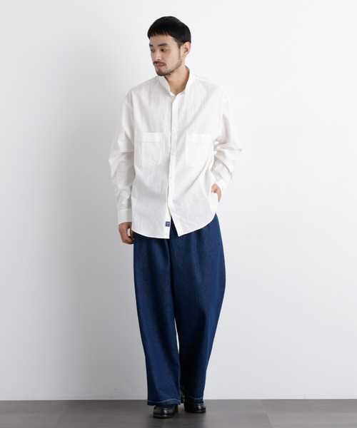 NANO universe(ナノユニバース)の「「FRENCH LINEN」リネンコットンスタンドシャツ(シャツ/ブラウス・メンズ・ライトブルー/ホワイト/ライトピンク/その他1・M/S/L)」の11枚目の写真
