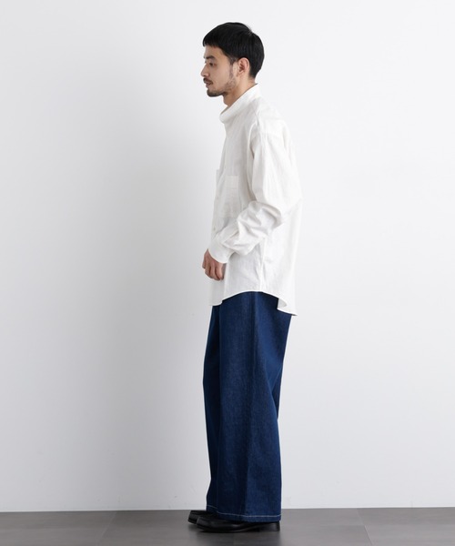 NANO universe(ナノユニバース)の「「FRENCH LINEN」リネンコットンスタンドシャツ(シャツ/ブラウス・メンズ・ライトブルー/ホワイト/ライトピンク/その他1・M/S/L)」の13枚目の写真