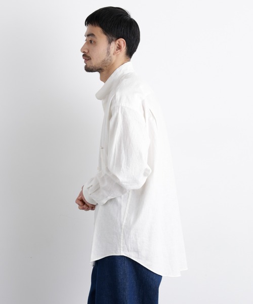NANO universe(ナノユニバース)の「「FRENCH LINEN」リネンコットンスタンドシャツ(シャツ/ブラウス・メンズ・ライトブルー/ホワイト/ライトピンク/その他1・M/S/L)」の9枚目の写真