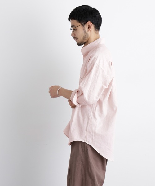 NANO universe(ナノユニバース)の「「FRENCH LINEN」リネンコットンスタンドシャツ(シャツ/ブラウス・メンズ・ライトブルー/ホワイト/ライトピンク/その他1・M/S/L)」の6枚目の写真