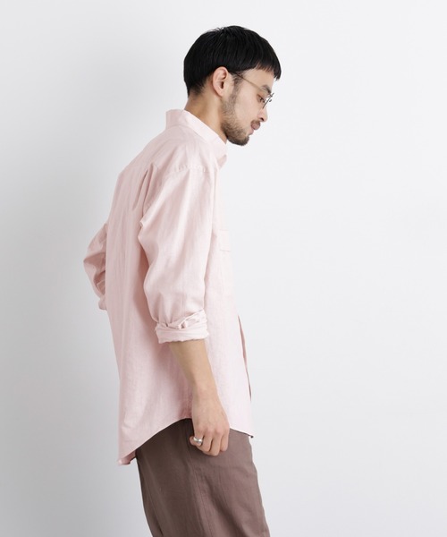 NANO universe(ナノユニバース)の「「FRENCH LINEN」リネンコットンスタンドシャツ(シャツ/ブラウス・メンズ・ライトブルー/ホワイト/ライトピンク/その他1・M/S/L)」の7枚目の写真