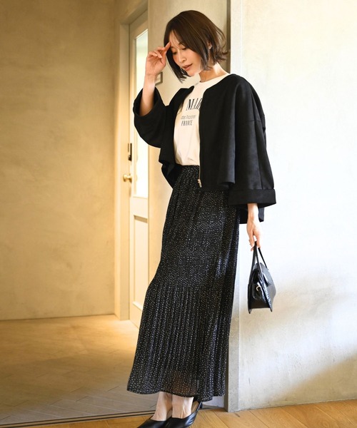 Ehre style(エーレスタイル)の「ヘビロテ決定!気分軽やかにプリーツスカート(スカート・レディース・ブラック/カーキ・FREE)」の10枚目の写真