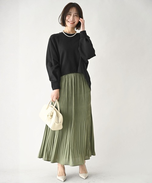 Ehre style(エーレスタイル)の「ヘビロテ決定!気分軽やかにプリーツスカート(スカート・レディース・ブラック/カーキ・FREE)」の20枚目の写真