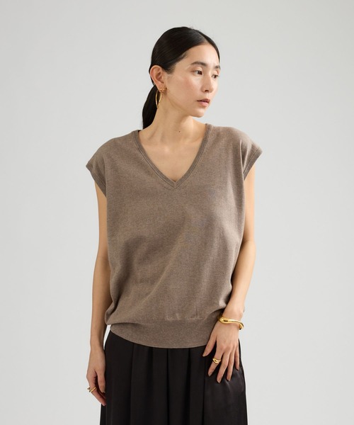 Chaos（カオス）の「Chaos(カオス)/ ◇3/4坪田あさみさんIGLIVE紹介アイテム◇　チュルリーニット（ニット/セーター・レディース・チャコール/モカ・FREE）」の2枚目の写真