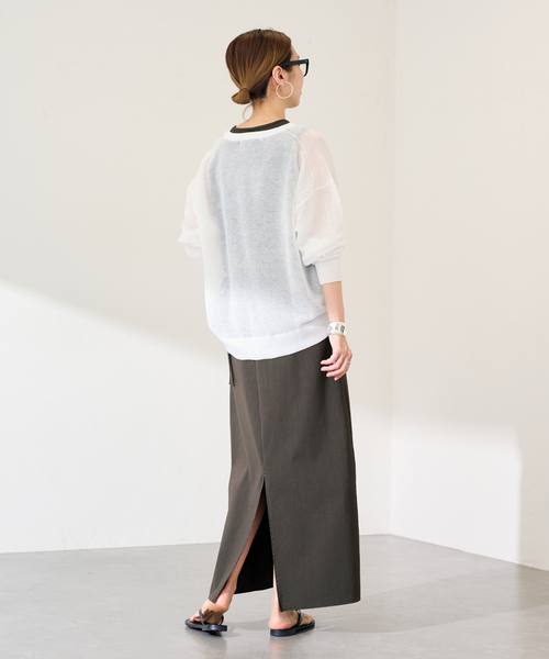 FRAMeWORK（フレームワーク）の「≪新色 / 追加≫トリコットタンクドレス（ワンピース・レディース・チャコールグレー/ブラック・38/36）」の12枚目の写真