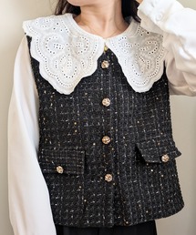 histoire（イストワール）の「金ボタンミックスツイードジレ（ベスト）」