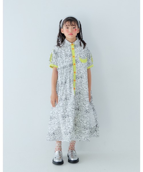 unica(ユニカ)の「manyBearカラフルシャツワンピース(ワンピース・キッズ・ブラック/オフホワイト・XL/L)」の6枚目の写真