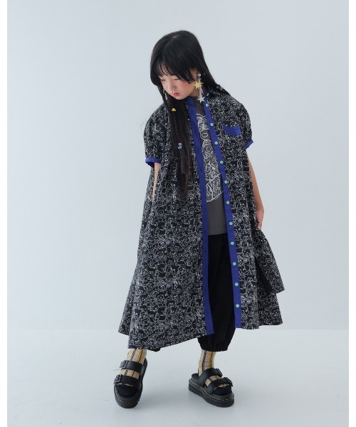 unica(ユニカ)の「manyBearカラフルシャツワンピース(ワンピース・キッズ・ブラック/オフホワイト・XL/L)」の10枚目の写真