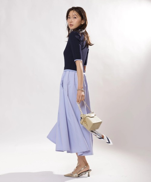 JUSGLITTY(ジャスグリッティー)の「5分袖スキッパーケーブルドッキングワンピース(ワンピース・レディース・ネイビー・1/2)」の5枚目の写真