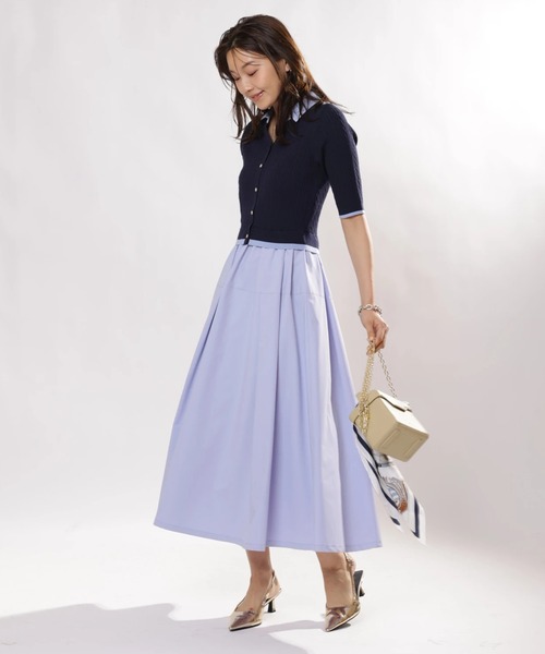 JUSGLITTY(ジャスグリッティー)の「5分袖スキッパーケーブルドッキングワンピース(ワンピース・レディース・ネイビー・1/2)」の6枚目の写真