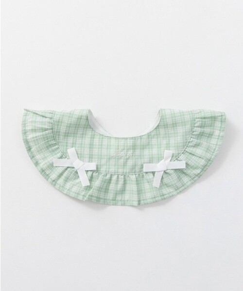 BRANSHES(ブランシェス)の「リボン付きスタイ(スタイ/よだれかけ・キッズ・ライトグリーン/ピンク・FREE)」の2枚目の写真