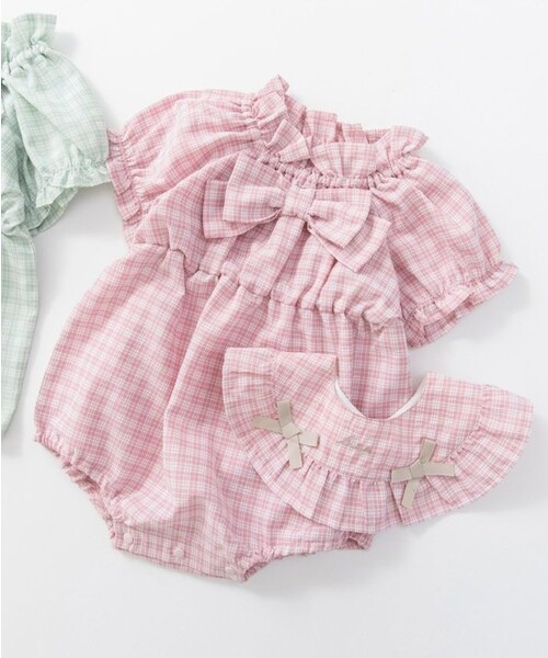 BRANSHES(ブランシェス)の「リボン付きスタイ(スタイ/よだれかけ・キッズ・ライトグリーン/ピンク・FREE)」の5枚目の写真