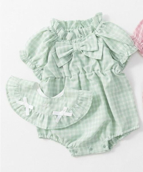 BRANSHES(ブランシェス)の「リボン付きスタイ(スタイ/よだれかけ・キッズ・ライトグリーン/ピンク・FREE)」の9枚目の写真