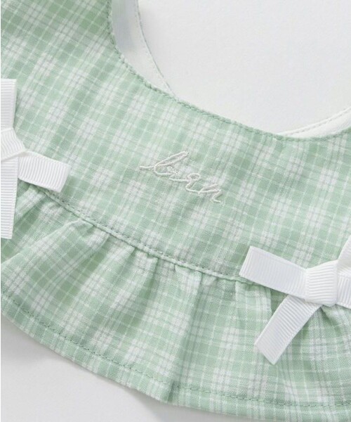 BRANSHES(ブランシェス)の「リボン付きスタイ(スタイ/よだれかけ・キッズ・ライトグリーン/ピンク・FREE)」の10枚目の写真