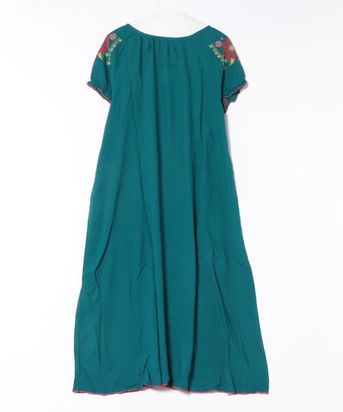 チャイハネ(チャイハネ)の「【チャイハネ】花刺繍クロスステッチワンピース(ワンピース・レディース・ブルー/ホワイト/オレンジ・FREE)」の4枚目の写真