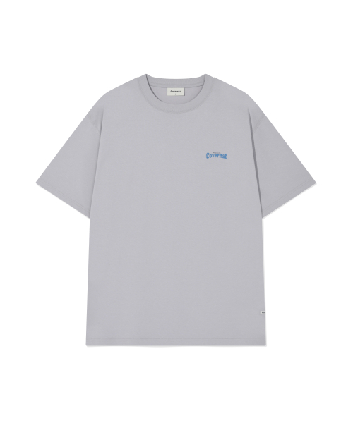 クールコットンサーフィングモーショングラフィックTシャツライトパープル
