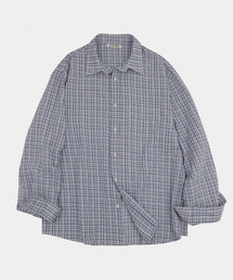 LETTERCOMO（レテルコモ）の「マイルドブラシチェックシャツスカイブルー（シャツ/ブラウス）」