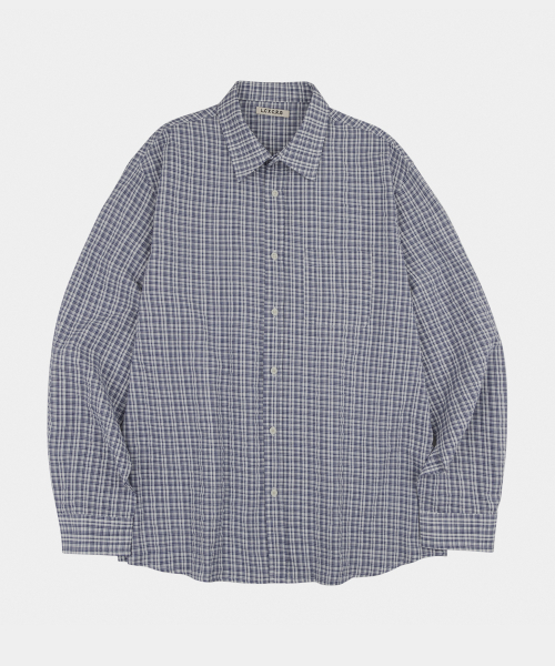 LETTERCOMO(レテルコモ)の「マイルドブラシチェックシャツスカイブルー(シャツ/ブラウス・レディース・その他・MEDIUM/LARGE)」の4枚目の写真