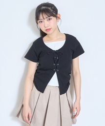 LOVETOXIC | 【新色入荷♪】レースアップテレコ半袖T(Tシャツ/カットソー)