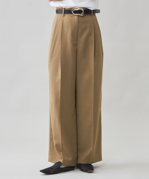 CAST:(キャストコロン)の「【CAST COLON】【着用しわ軽減】ウールブレンドメッシュツータックパンツ(その他パンツ・レディース・ネイビー/グレー系その他2・S/M)」の16枚目の写真