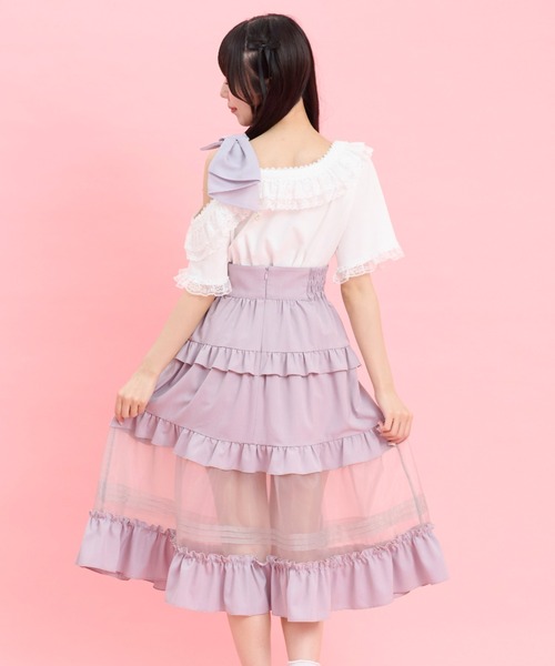 Secret Honey(シークレットハニー)の「裾シアーティアードスカート(スカート・レディース・ラベンダー/ブラック・MEDIUM)」の14枚目の写真