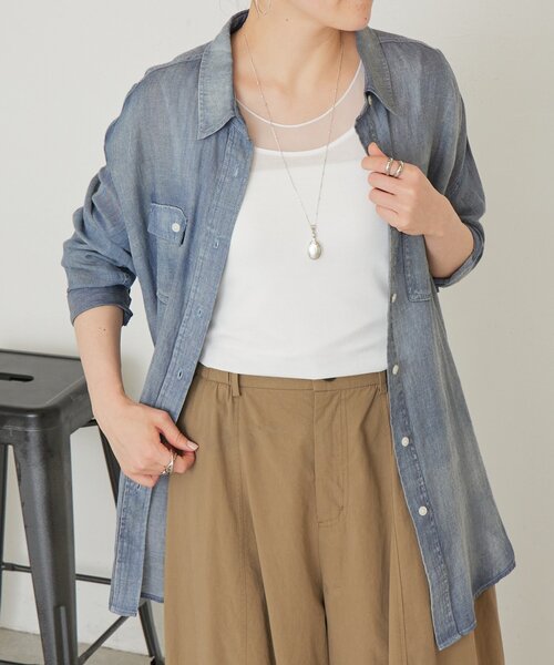 BEARDSLEY（ビアズリー）の「シアーコンビタンクトップ（キャミソール・レディース・ブラック/ホワイト/ライトグレー・FREE）」の5枚目の写真