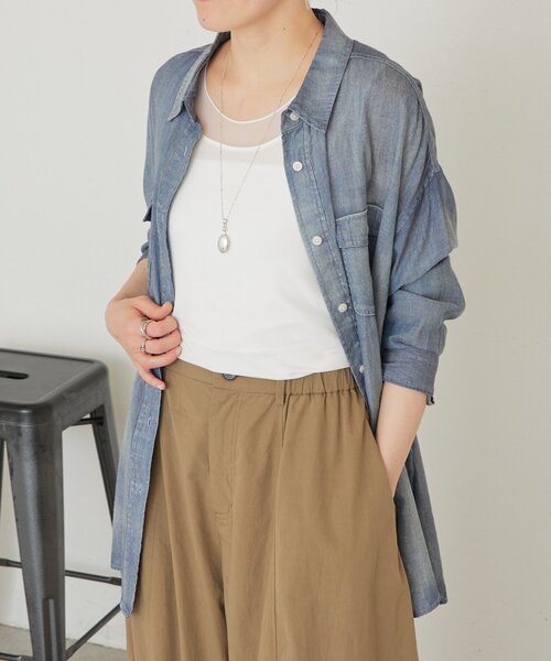 BEARDSLEY（ビアズリー）の「シアーコンビタンクトップ（キャミソール・レディース・ブラック/ホワイト/ライトグレー・FREE）」の6枚目の写真